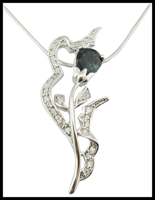 Occasione Ogni giorno 925 Sterling Silver Gem Pendant con turmalina colorata