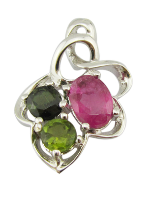 Semplice / Elegante 925 Pendente di Gemma d' Argento Con E cuscino di pietre di giada bianca