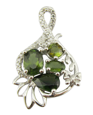 Semplice / Elegante 925 Pendente di Gemma d' Argento Con E cuscino di pietre di giada bianca