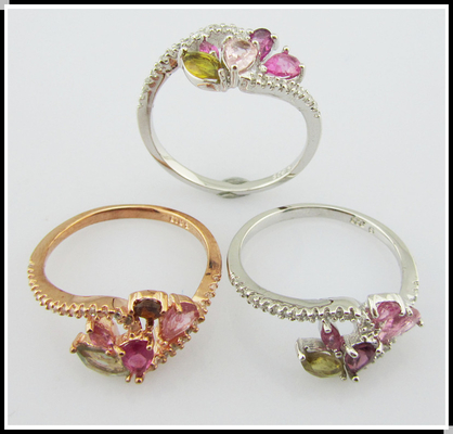 Anelli in pietra preziosa in argento per occasioni occasionali / feste