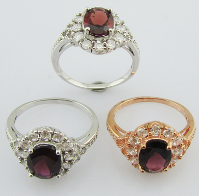 Anelli colorati in pietra preziosa argento 925 di turmalina per abiti occasionali e di festa