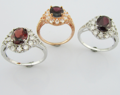 Anelli colorati in pietra preziosa argento 925 di turmalina per abiti occasionali e di festa