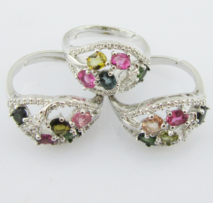 925 Anelli d'argento con pietre preziose Peso d'argento 3-5 g Occasione casuale / festa
