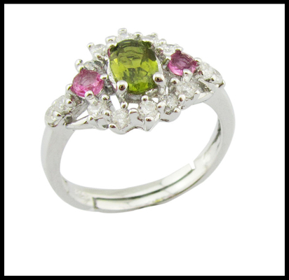 Anelli in pietra preziosa in argento 925 per donna con rivestimento in rodio taglia 7 10