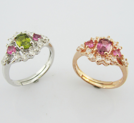 Anelli in pietra preziosa in argento 925 per donna con rivestimento in rodio taglia 7 10