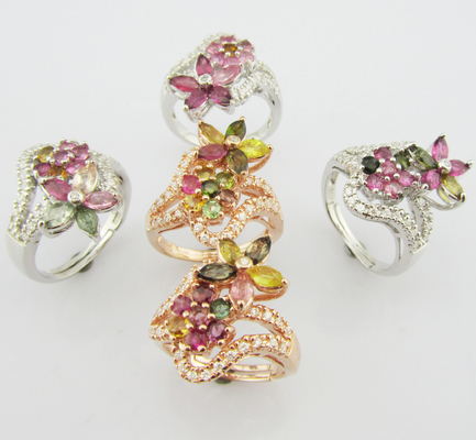 Anelli di pietra preziosa in argento sterling con anelli di purezza 925