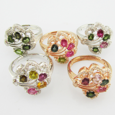 925 Sterling Silver Gemstone Anelli Plattatura Colore Rodio Pietra principale Dimensione 6mm-10mm