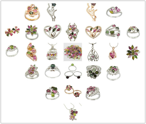 Collare di turmalina colorata per il matrimonio di tutti i giorni - Disegno semplice ma elegante