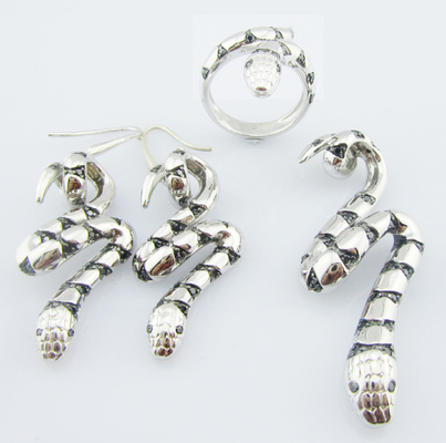 Classic Sterling Silver Jewelry Set con 18 pollici Bezel Set Link Bracelet