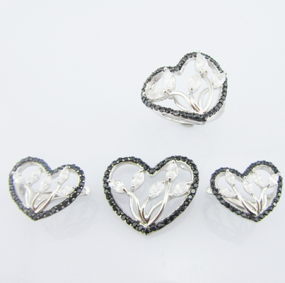 Elegant AAA Grade Cubic Zirconia Stud Orecchini Argento 925 Gioielli Set collana in argento sterling e set di orecchini per sposa
