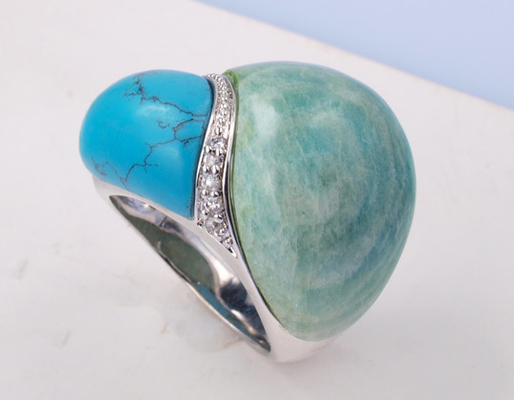Anelli di pietre preziose in argento 925 rivestiti di rodio per feste occasionali e anniversari