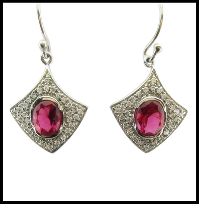 Eleganti orecchini di pietra d'argento Sterling Orecchini di pietra d'argento Sterling Gemstone Drop Earrings leggeri Casual