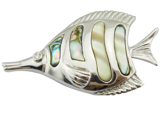 Pesce pagliaccio pesce animale conchiglia pendente collana con forma irregolare