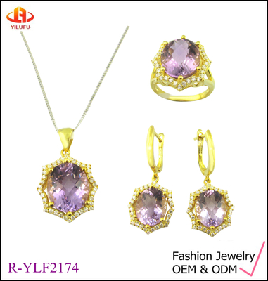 925 Sterling Silver Jewelry Set con AAA CZ Stones Lobster Clap Chiusura Logo personalizzato