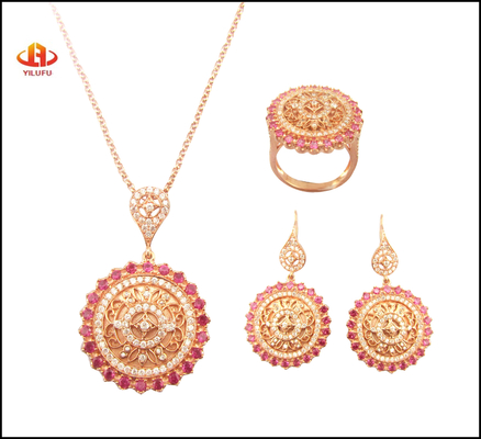 AAA CZ Bezel Set Pantalone d'argento Sterling Colletto Rivestito di rodio Classic Jewelry Set