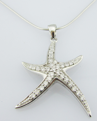 Patrick Star Pendente Customizzato Cubo Zircon Argento CZ Patrick Star Pendente Collare a Perle