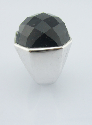 925 Anelli in argento bianco nero agate per donne Anelli in argento sterling Anelli unici in argento sterling