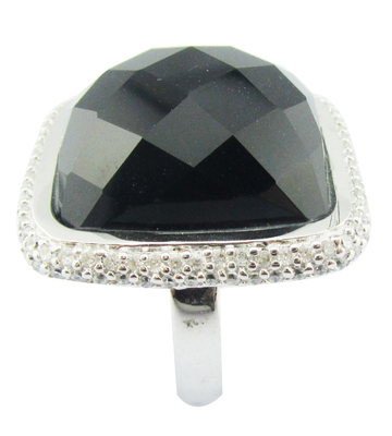 925 Anelli d'argento sterlina con pietre preziose di agata nera Anelli di pietra preziosa d'argento Anello d'amore d'argento sterlina