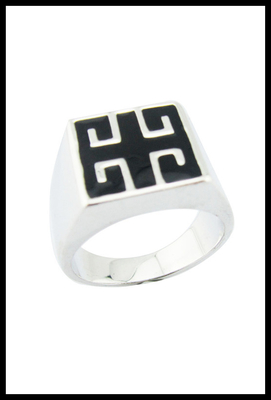 Anelli di gemme di smalto luccicante in argento sterling 925 argento sterling Anelli gioielli Chunky Sterling Anelli d' argento