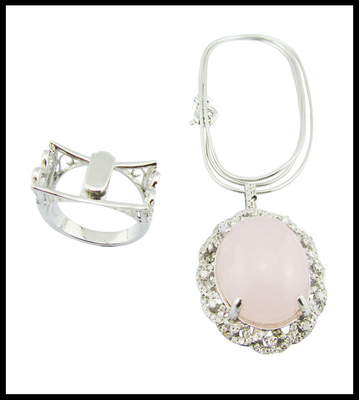 Anelli in quarzo rosa d'argento 925 artigianale con peso in argento da 5 a 8 g Anello a doppio uso Anello a fiori d'argento sterling Unico