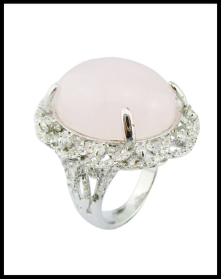 Anelli in quarzo rosa d'argento 925 artigianale con peso in argento da 5 a 8 g Anello a doppio uso Anello a fiori d'argento sterling Unico