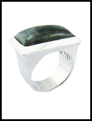 925 Sterling Silver Round Gemstone Rings With Green Jade Sterling Silver Anello di fidanzamento Grande Sterling Silver Anelli