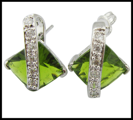 Anello taglia 7 925 gioielli d' argento set con chiusura di ciuffo di aragoste verde estate