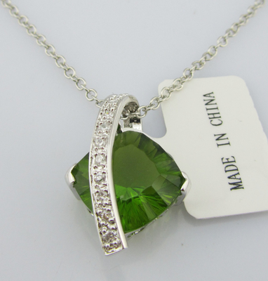 Anello taglia 7 925 gioielli d' argento set con chiusura di ciuffo di aragoste verde estate