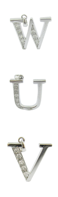 S925 personalizzato 18K Pendente Placcato in Oro Bianco Con Lettera Alphabet S Silver Cz Pendente Pendente Alphabet