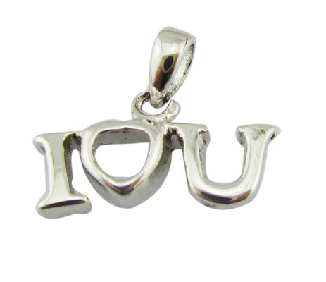 I LOVE U Pendente Sparkling Sterling Silver A Z Alfabeto Pendente pezzi di gioielli Love Story Pendente ghiacciato
