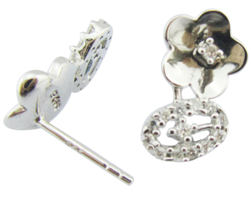 Orecchini d'argento CZ 925 Vintage Senza nichel per occasioni casuali Stile semplice Orecchini d'argento sterling carini