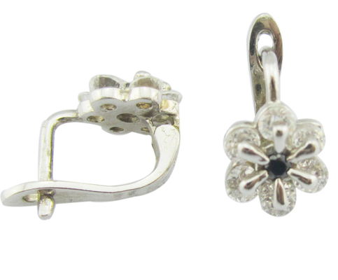 Cz Pietra Dimensioni 1,0-1,25 mm Cubici senza nichel Zirconia 925 d'argento Orecchini con design Fiore Orecchini rosa d'argento sterling