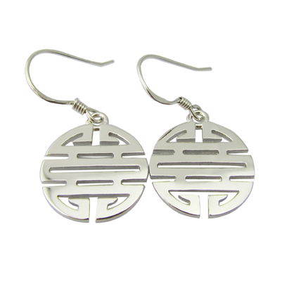 Orecchini cinesi felicità 925 CZ Sterling Silver Orecchini Delicata forma di fiore per un aspetto femminile ed elegante