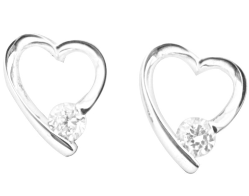 Orecchini di cuore Stud 925 Argento CZ Orecchini Piccoli Cz Pietra 1.0-1.25mm Perfetto per qualsiasi occasione Orecchini di zirconia cubica