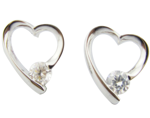 Orecchini di cuore Stud 925 Argento CZ Orecchini Piccoli Cz Pietra 1.0-1.25mm Perfetto per qualsiasi occasione Orecchini di zirconia cubica