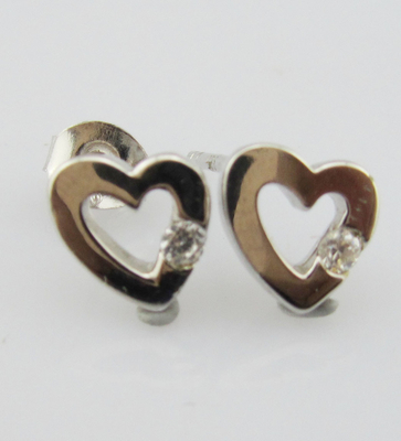 Swirl Silver White Stone Colore 925 Sterling Orecchini Zirconia Cubica Piccolo Swirl orecchini a posta d'argento orecchini puri orecchini