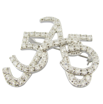 Leggero e complesso 925 Silver Pin Brooch Con CZ Sterling Silver Brooch La tua borsa di mano Brooch Design