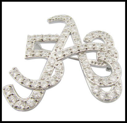 Intricato Classic 925 Silver CZ Brooch Rotondo Per Anniversario Incontro Aziendale Cz Brooch Bella Scatola Regalo