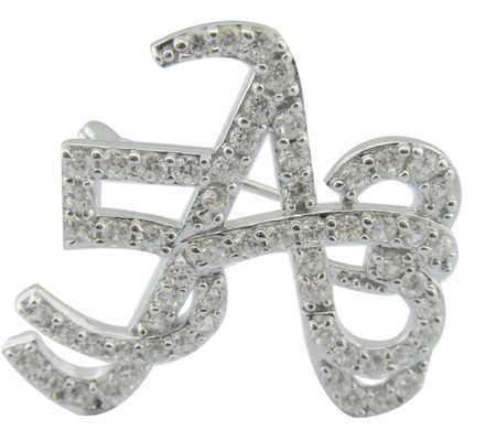 Intricato Classic 925 Silver CZ Brooch Rotondo Per Anniversario Incontro Aziendale Cz Brooch Bella Scatola Regalo