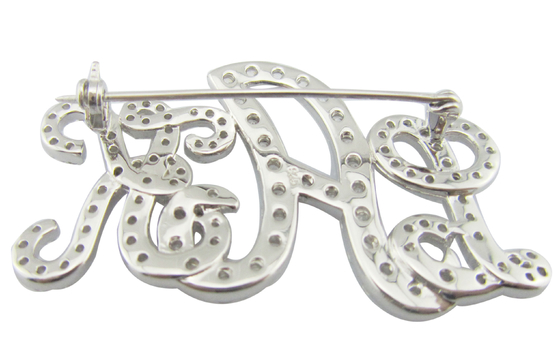 925 Silver CZ Brooch con incisioni complesse Per occasioni formali qualcuno speciale Sterling Silver Brooch