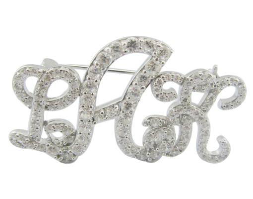925 Silver CZ Brooch con incisioni complesse Per occasioni formali qualcuno speciale Sterling Silver Brooch