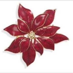Natale CZ / 925 Broche d' argento rotonda forma rossa CZ Pin Broche per regali di anniversario Buon Natale