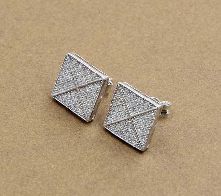 AAA CZ Solitaire Stud Orecchini in argento sterling per gioielleria