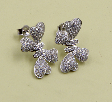 925 Sterling Silver Stud Ohrringe con Cubic Zirconia Stones Knot Ohrring Stud Knot Set Party Anniversary Gift For Love