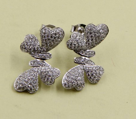 925 Sterling Silver Stud Ohrringe con Cubic Zirconia Stones Knot Ohrring Stud Knot Set Party Anniversary Gift For Love