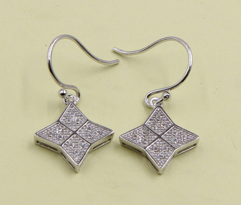 Orecchini di fiori danzanti Eleganti 2-5 grammi Sterling Silver Stud Orecchini con CZ Stones ragazza sterling Silver Orecchini Drop
