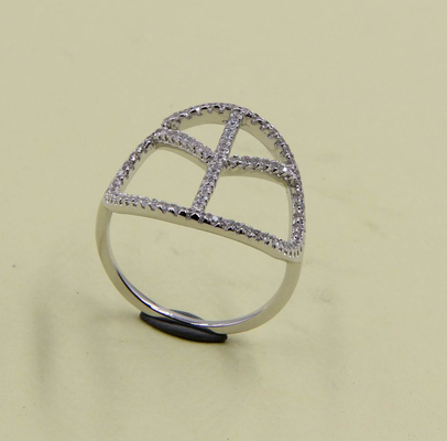 Sterling Silver Round Cut Cubic Zirconia Sparkling Anelli d' argento semplici Anelli di pace Anello a pila Anello d' argento anello a pila