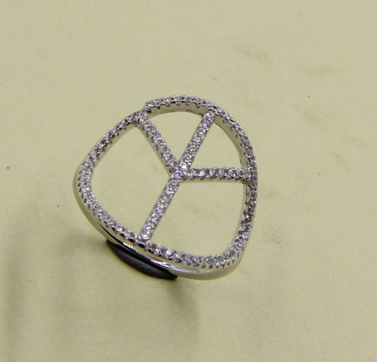 Sterling Silver Round Cut Cubic Zirconia Sparkling Anelli d' argento semplici Anelli di pace Anello a pila Anello d' argento anello a pila