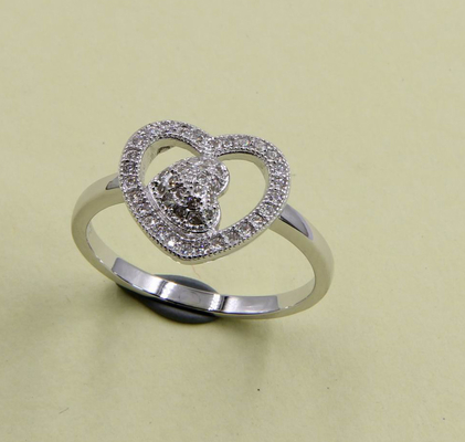 925 Sterling Silver Round Cut Cubic Zirconia Rings Per Donne Sterling Silver Heart Stackable Rings Silver Cz Rings