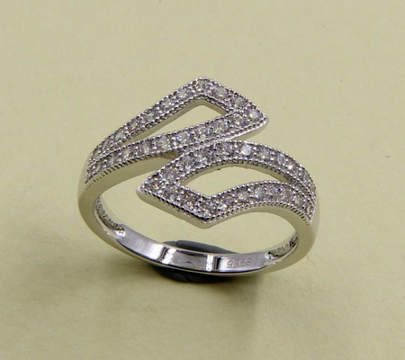 AAA Cubic Zirconia Anelli In 925 Sterling Argento Argento Anelli Diamante 925 Sterling Dames Anelli d'argento Anello Arco d'argento